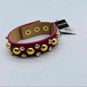 JUICY COUTURE HOT PINK LEATHER STUDDED BRACELET YJRU7367